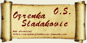 Ozrenka Sladaković vizit kartica